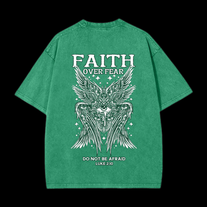 Faith Over Fear Seraphim Angel Christian tee