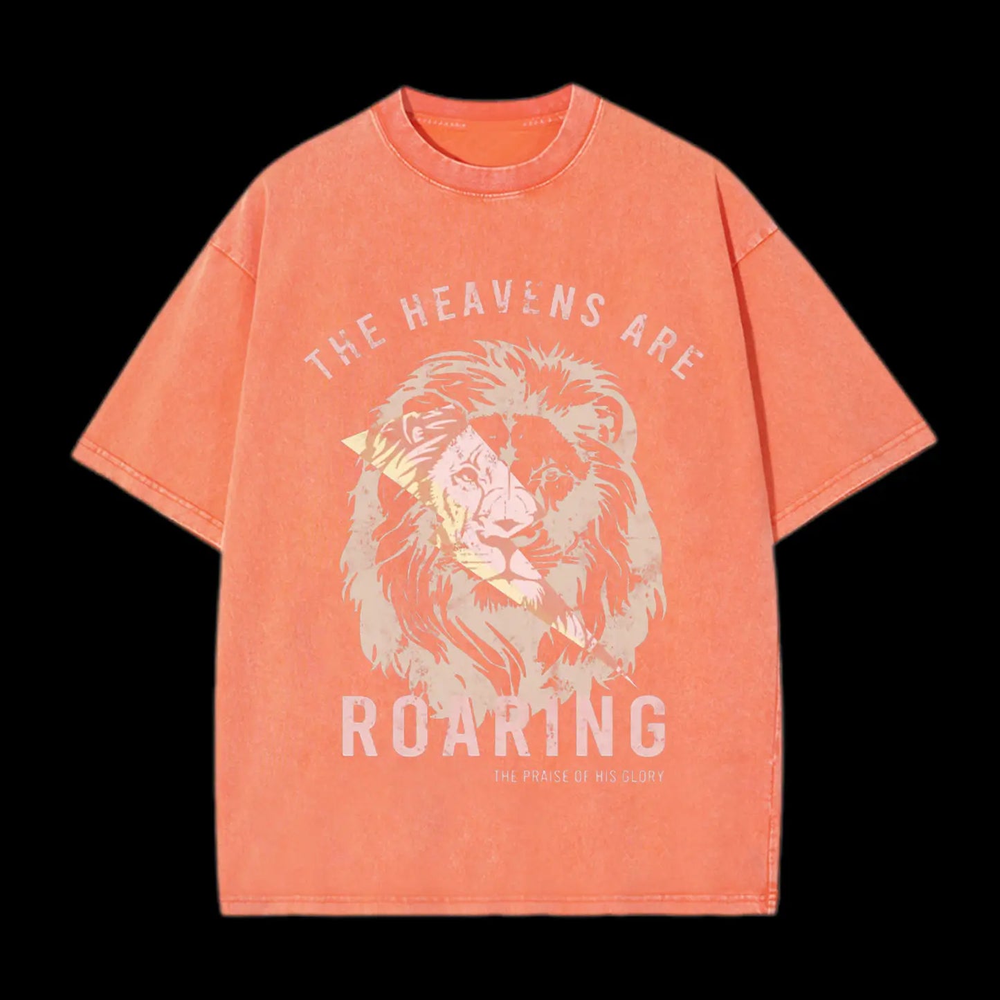 THE HEAVENS ARE ROARING CHRISTIAN WASHED T-SHIRT