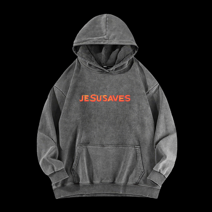 Jesus Saves Washed Hoodie
