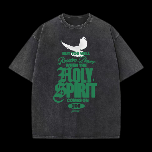 Holy Spirit Comes On Washed T-Shirt