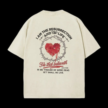 I Am The Resurrection Christian Washed T-Shirt