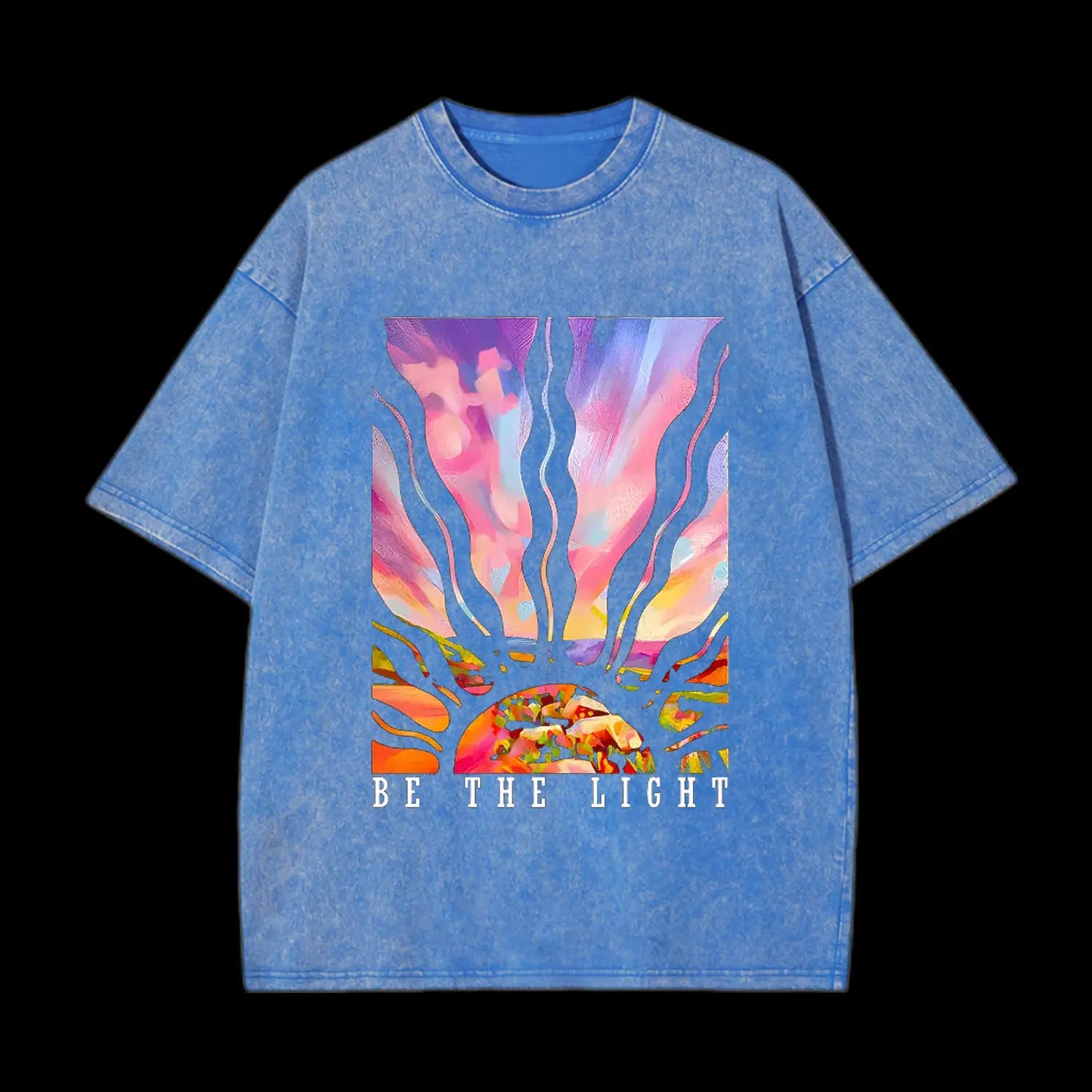 BE THE LIGHT CHRISTIAN WASHED T-SHIRT