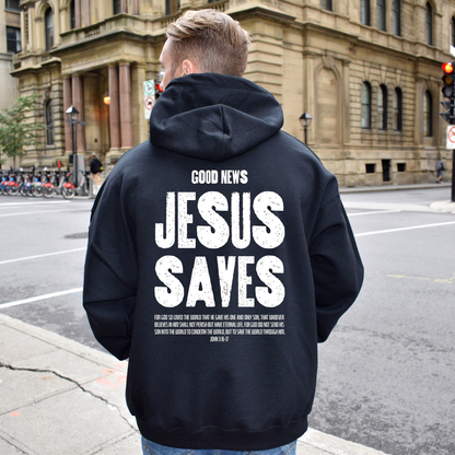 Jesus Saves Drawstring Hoodie