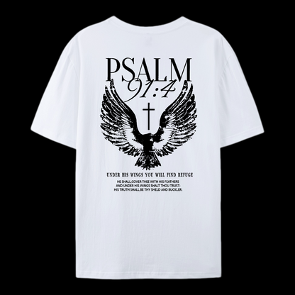 Psalm 91:4 Cotton T-Shirt