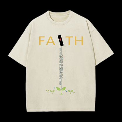 Never Be Thirsty Christian Washed Tee