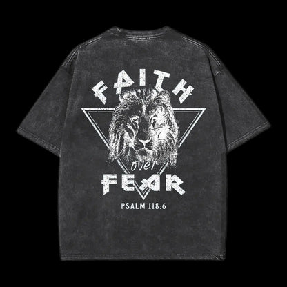 FAITH OVER FEAR LION CHRISTIAN TEE