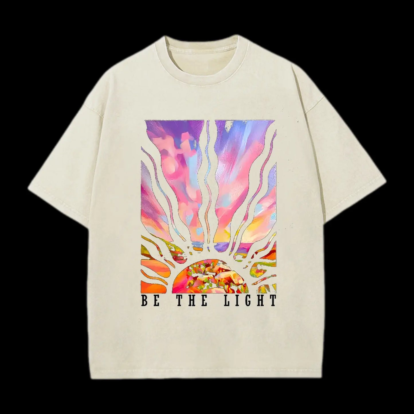 BE THE LIGHT CHRISTIAN WASHED T-SHIRT