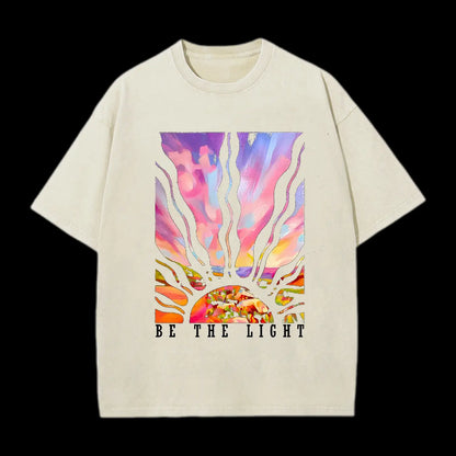 BE THE LIGHT CHRISTIAN WASHED T-SHIRT