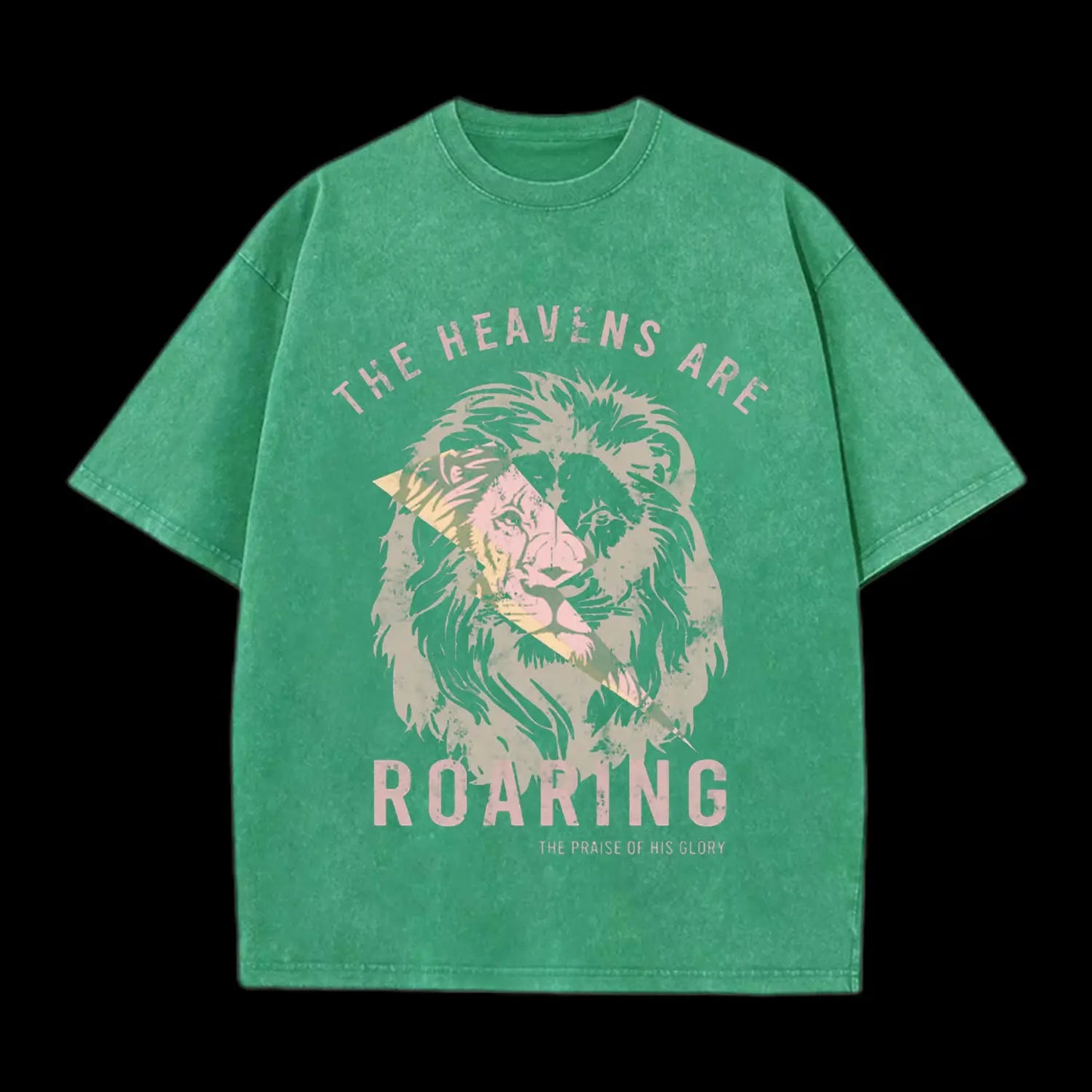 THE HEAVENS ARE ROARING CHRISTIAN WASHED T-SHIRT