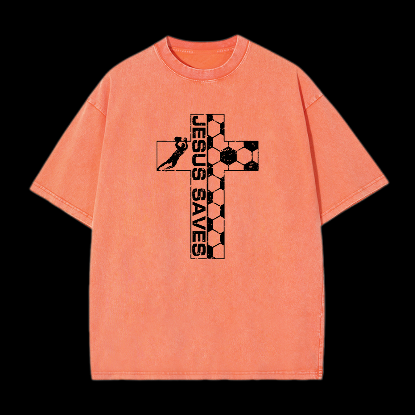 Jesus Saves Cross Washed T-Shirt