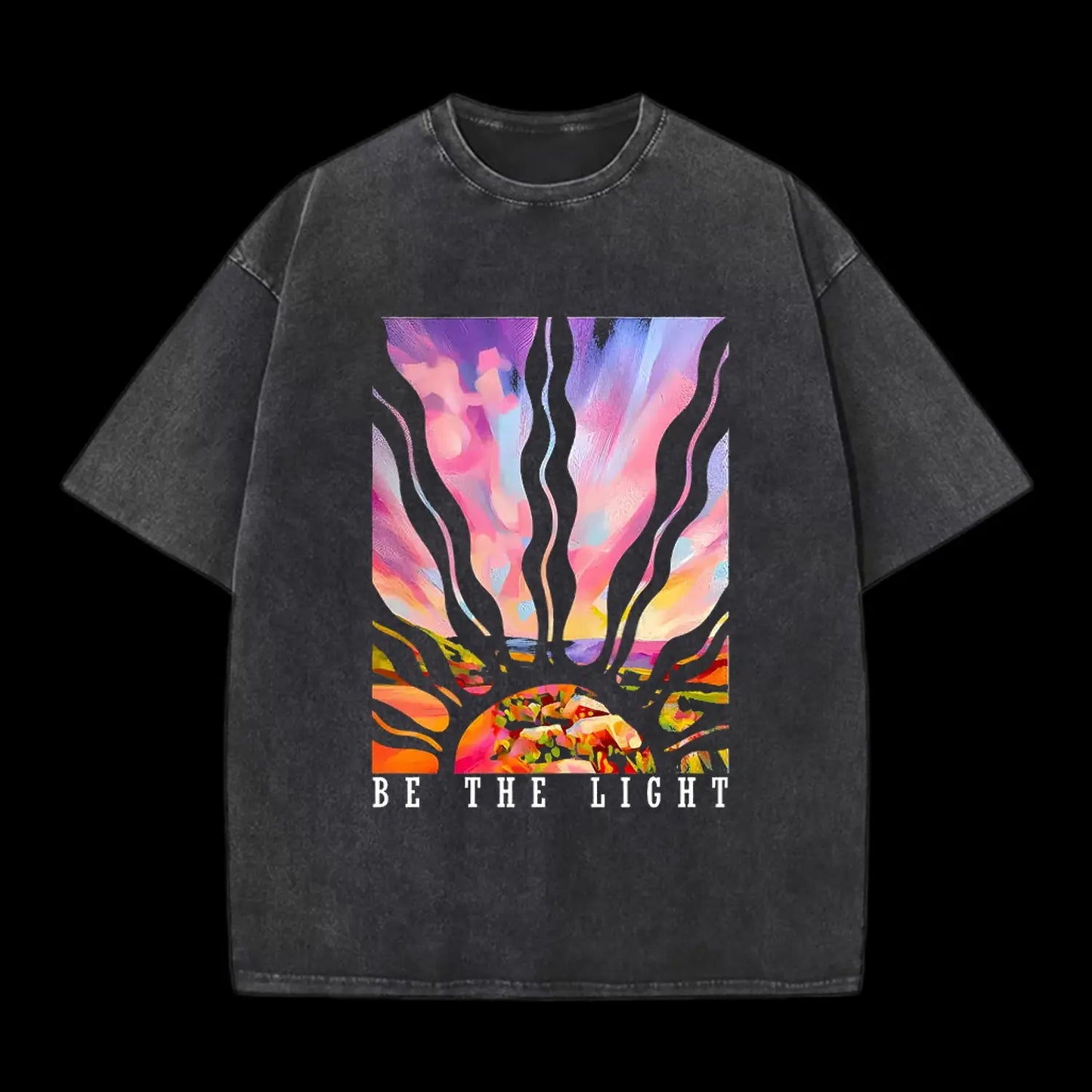 BE THE LIGHT CHRISTIAN WASHED T-SHIRT