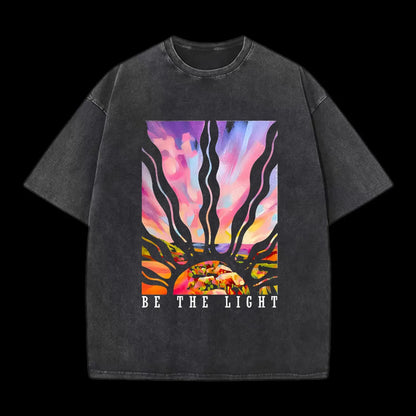 BE THE LIGHT CHRISTIAN WASHED T-SHIRT