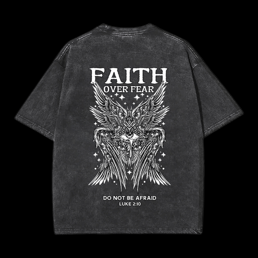 Faith Over Fear Seraphim Angel Christian tee