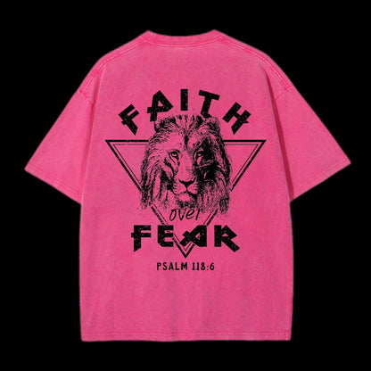 FAITH OVER FEAR LION CHRISTIAN TEE