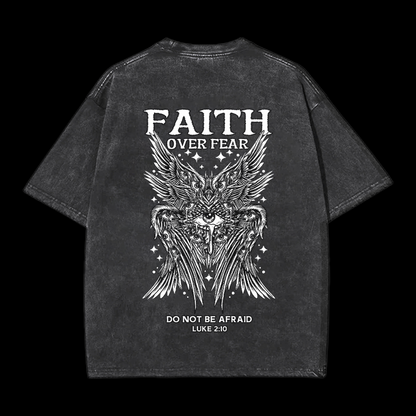 Faith Over Fear Seraphim Angel Christian tee