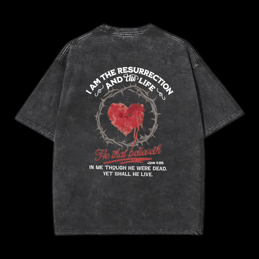 I Am The Resurrection Christian Washed T-Shirt