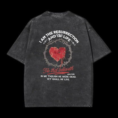 I Am The Resurrection Christian Washed T-Shirt