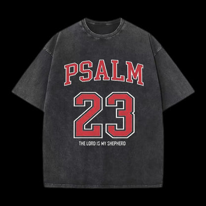 PSALM 23 CHRISTIAN WASHED T-SHIRT