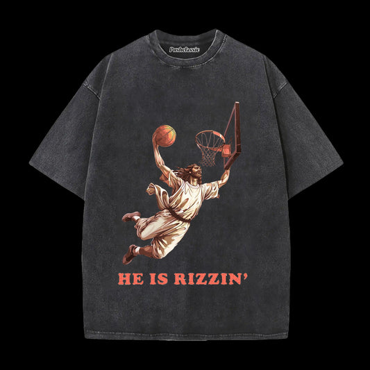 THE HE IS RIZZIN WASHED T-SHIRT