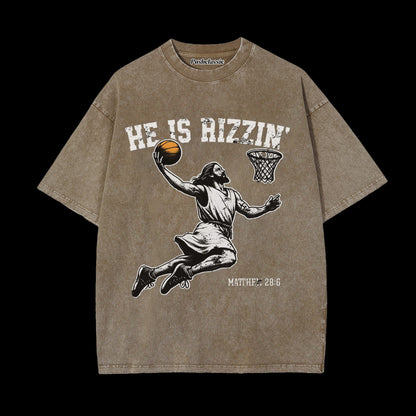 THE HE IS RIZZIN WASHED T-SHIRT
