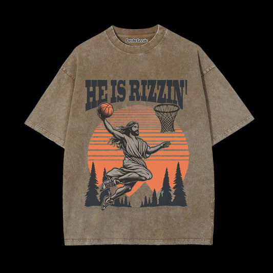 THE HE IS RIZZIN WASHED T-SHIRT