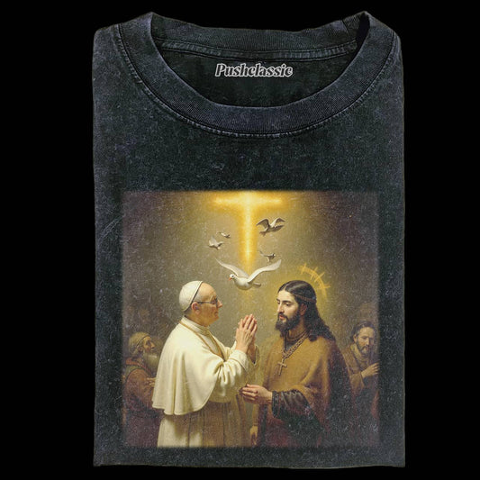 THE JESUS AND POPE FRANCIS WASHED T-SHIRT