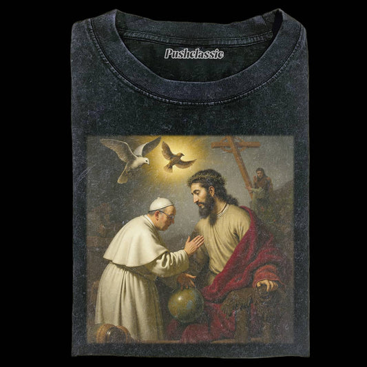 THE JESUS AND POPE FRANCIS WASHED T-SHIRT