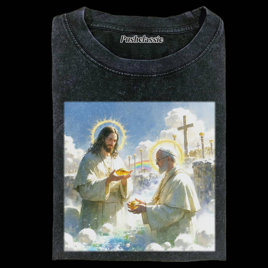 THE JESUS AND POPE FRANCIS WASHED T-SHIRT