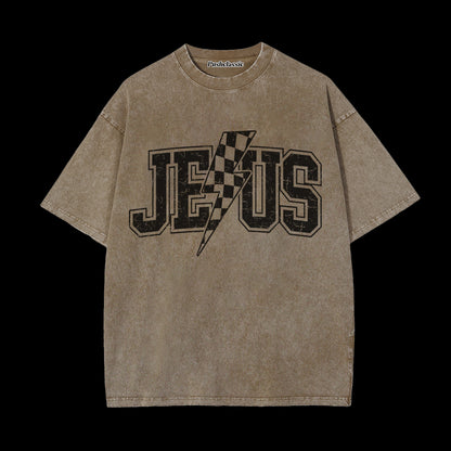THE JESUS CHRISTIAN WASHED  T-SHIRT