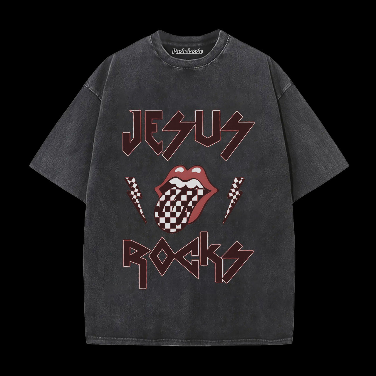 THE JESUS ROCKS WASHED T-SHIRT