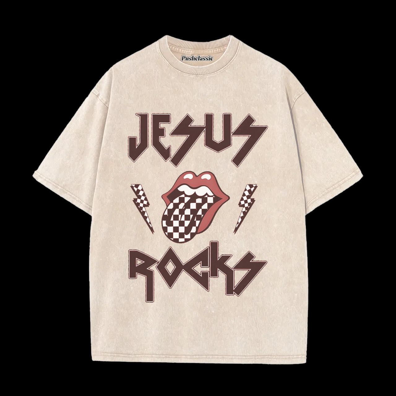THE JESUS ROCKS WASHED T-SHIRT