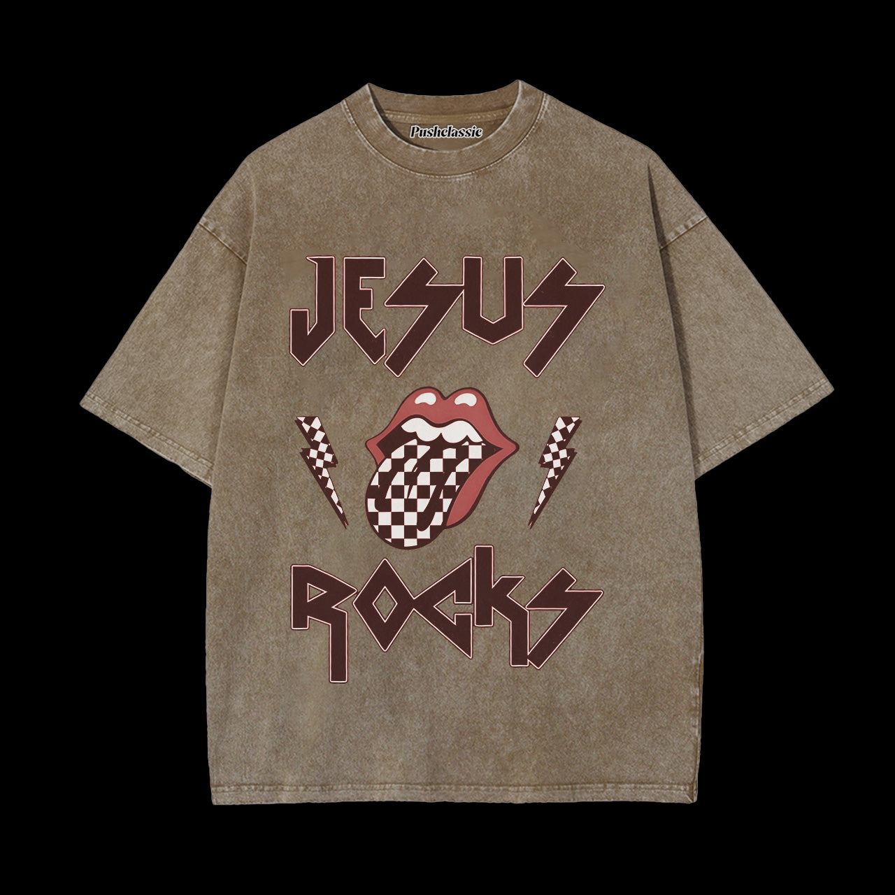THE JESUS ROCKS WASHED T-SHIRT