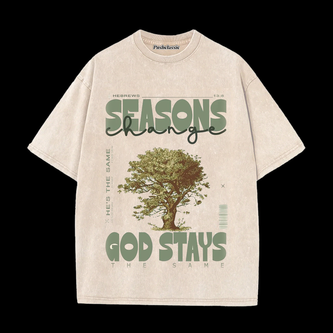 THE GOD STAYS CHRISTIAN WASHED T-SHIRT