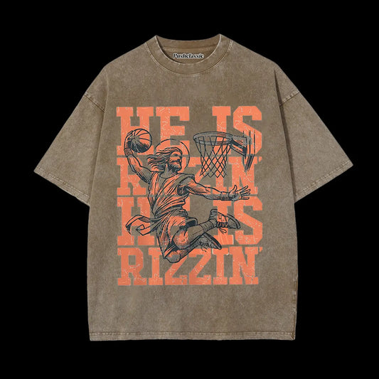 THE HE IS RIZZIN WASHED T-SHIRT