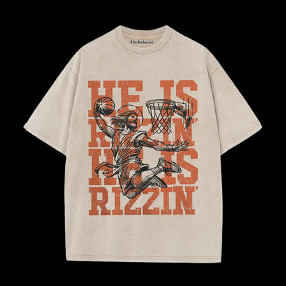 THE HE IS RIZZIN WASHED T-SHIRT