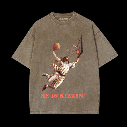 THE HE IS RIZZIN WASHED T-SHIRT