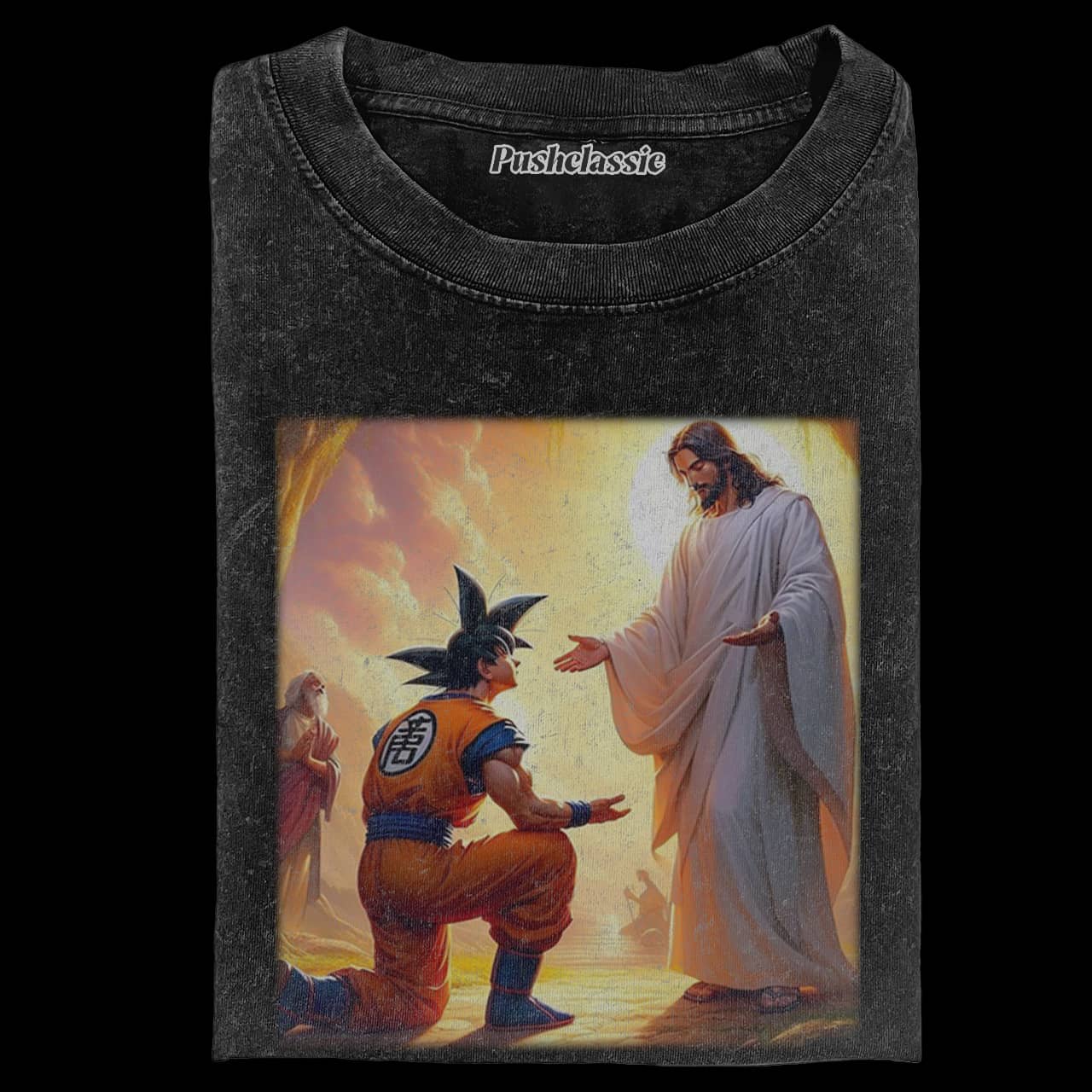 THE JESUS AND GOKU WASHED T-SHIRT