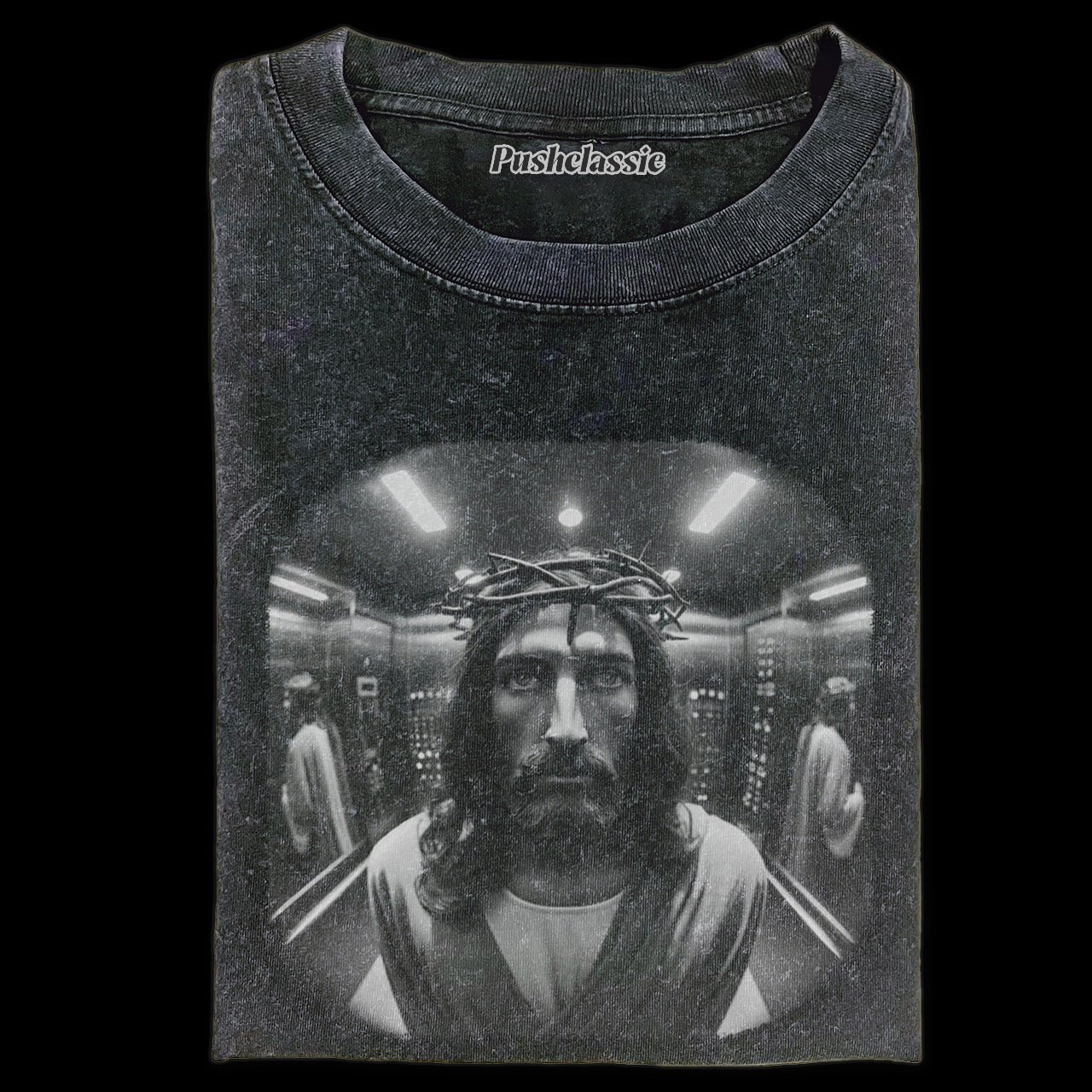 THE JESUS IN THE ELEVATOR FUNNY WASHED T-SHIRT