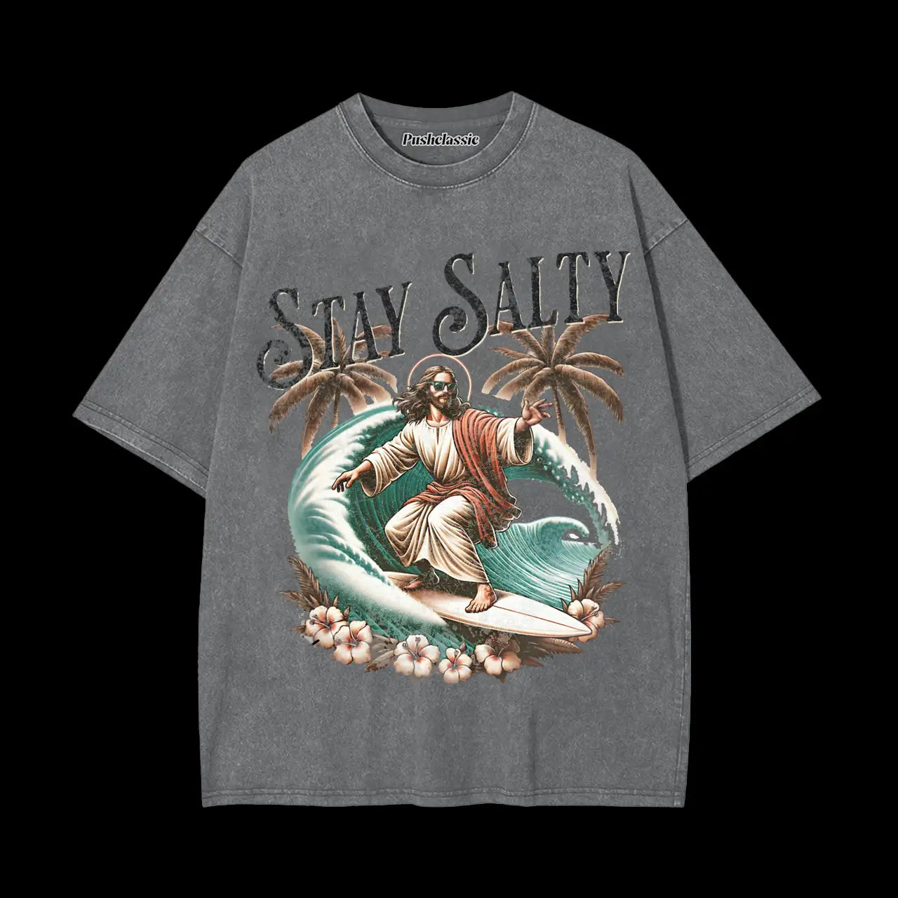 THE JESUS SURFING WASHED T-SHIRT