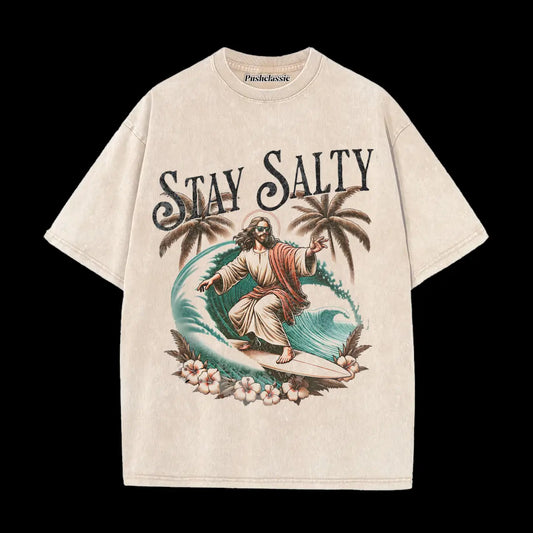 THE JESUS SURFING WASHED T-SHIRT