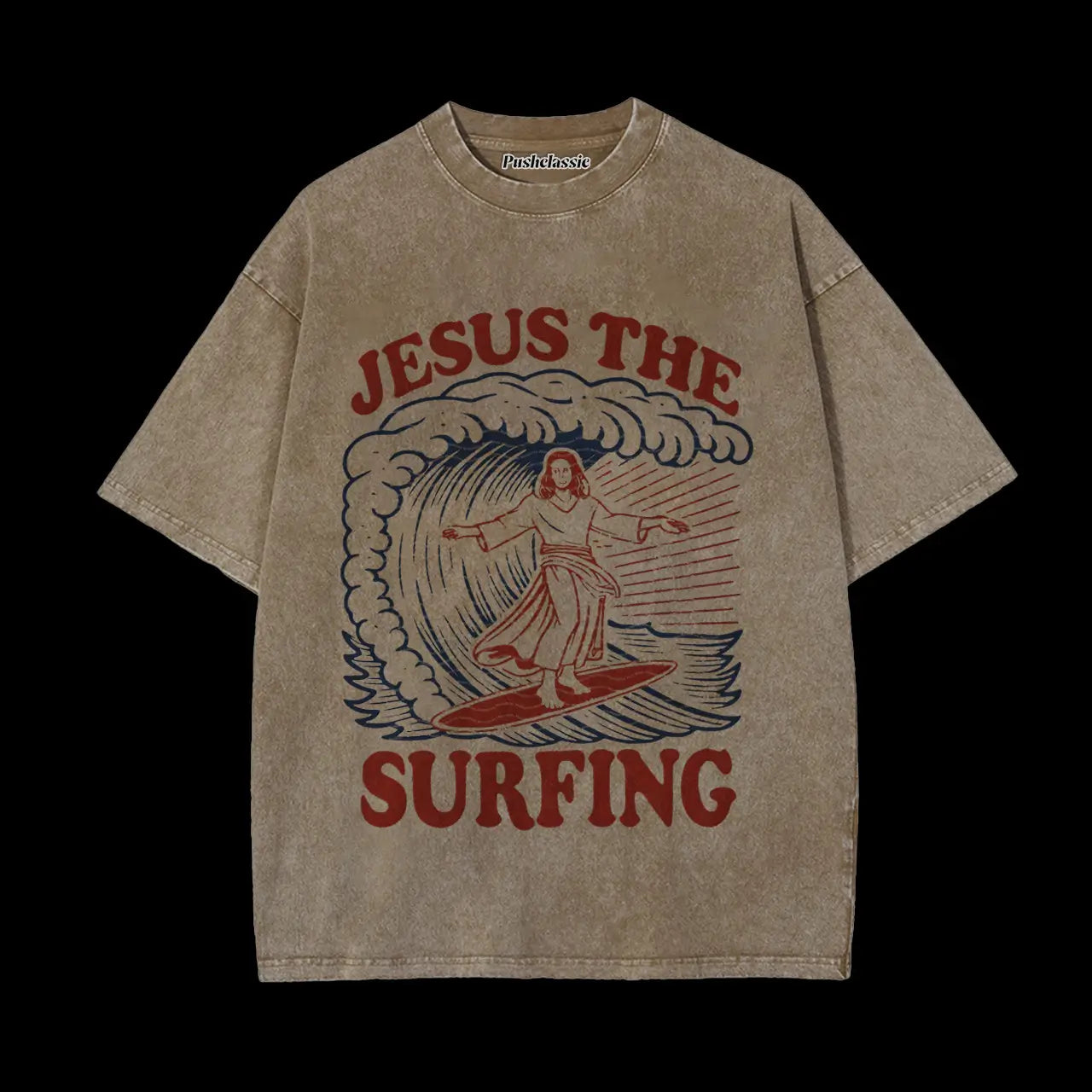 THE JESUS SURFING WASHED T-SHIRT