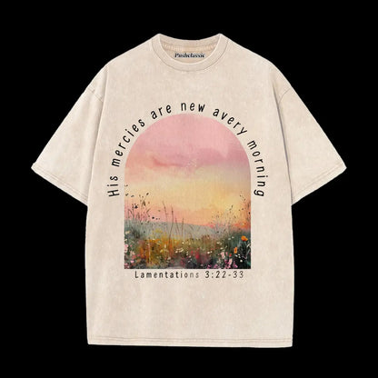 THE LAMENTATIONS 3-22-33 CHRISTIAN WASHED T-SHIRT