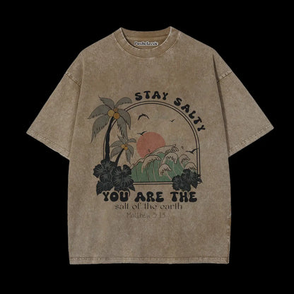 THE STAY SALTY CHRISTIAN WASHED T-SHIRT