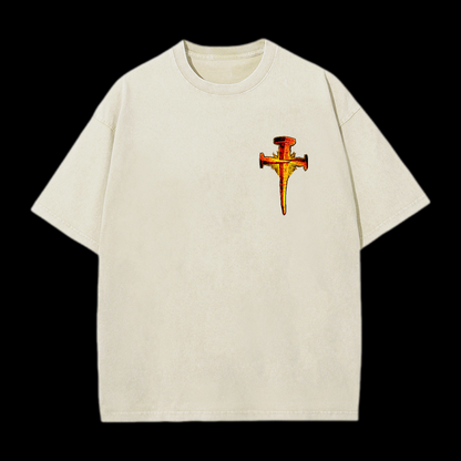 1Cross 3Nails 4Given Washed T-Shirt