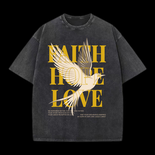 Faith Hope Love Washed T-Shirt