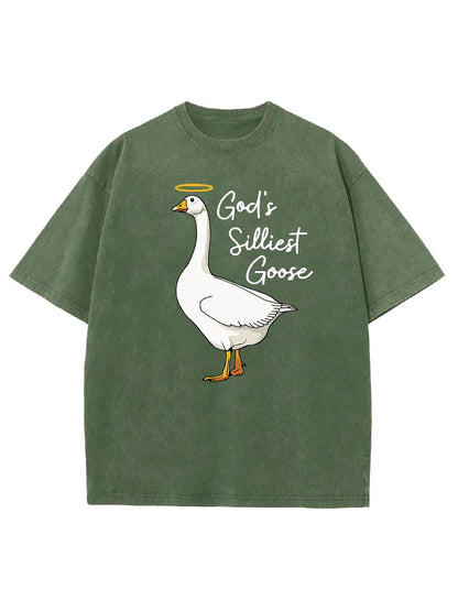 God's Silliest Goose Unisex Washed T-Shirt