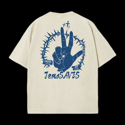 Jesus Saves Washed T-Shirt