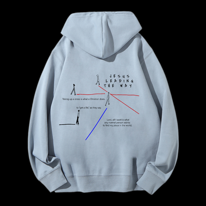 Jesus Leading The Way Drawstring Hoodie