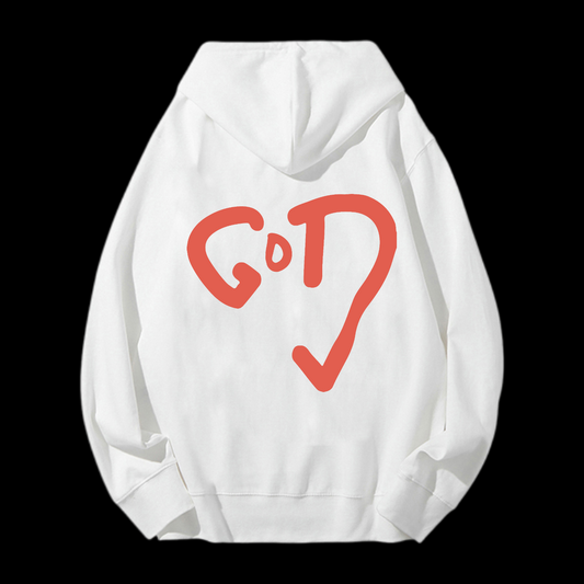 God Heart Drawstring Hoodie