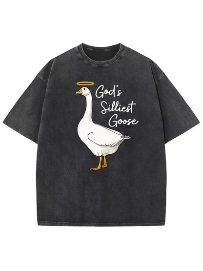 God's Silliest Goose Unisex Washed T-Shirt